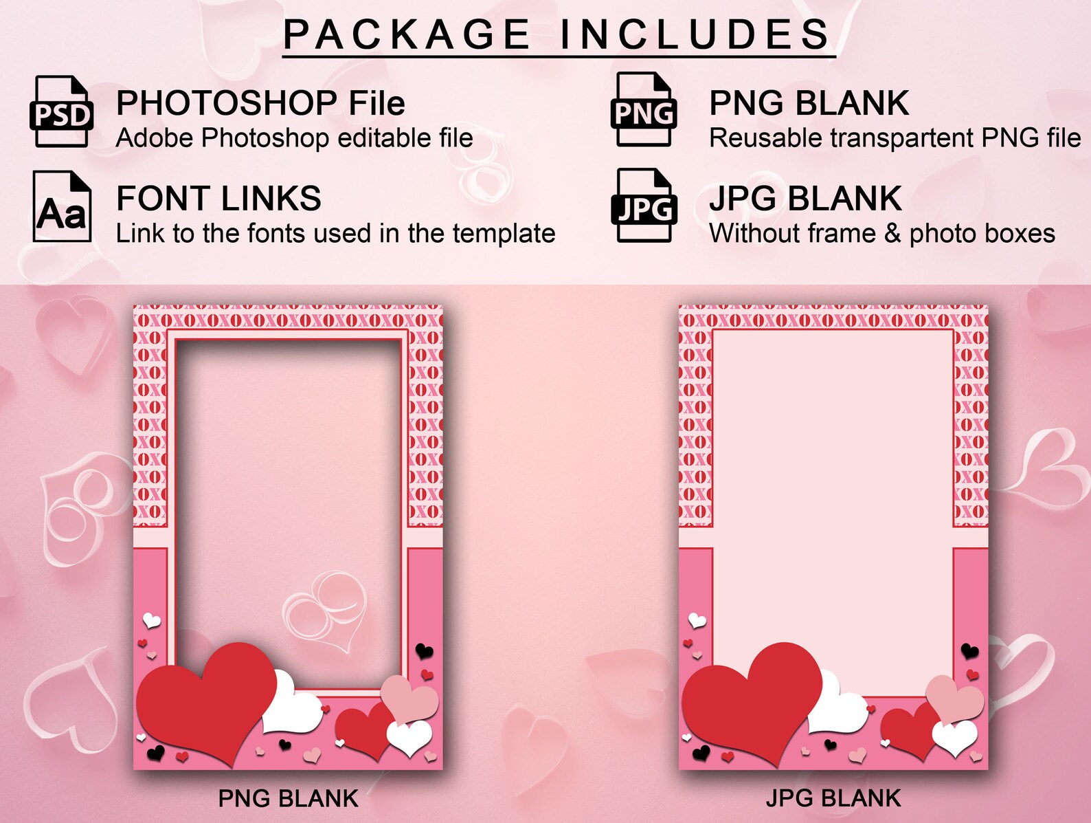 Heart Photo Booth Example Valentine's Photo Booth Template, Valentine's Day Photo Booth Template ...