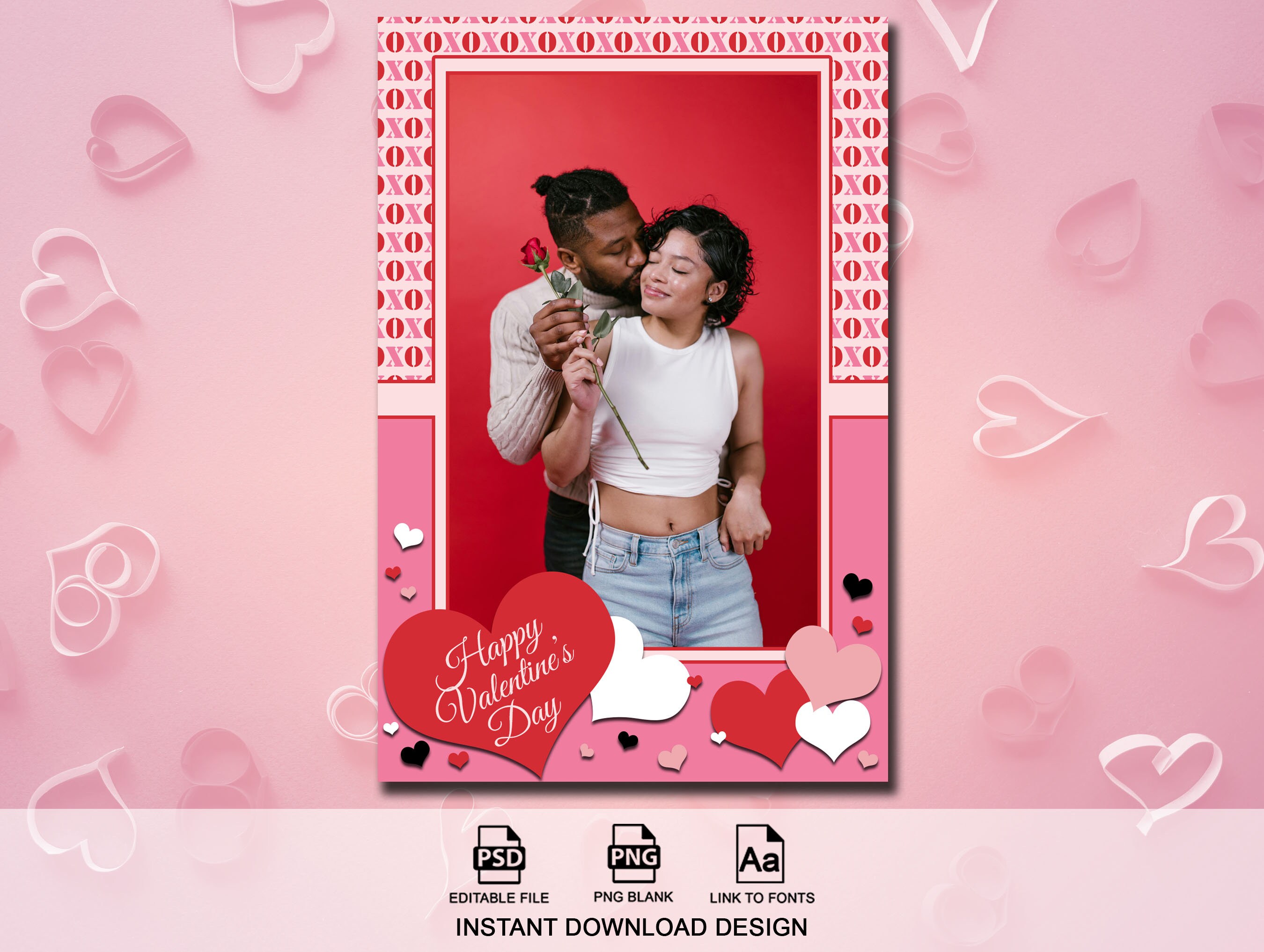 Heart Photo Booth Example Valentine's Photo Booth Template, Valentine's Day Photo Booth Template ...