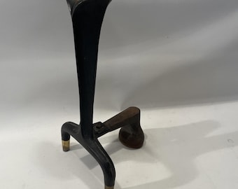 1 x Morillos para chimenea de latón y hierro Donald Deskey para Bennett