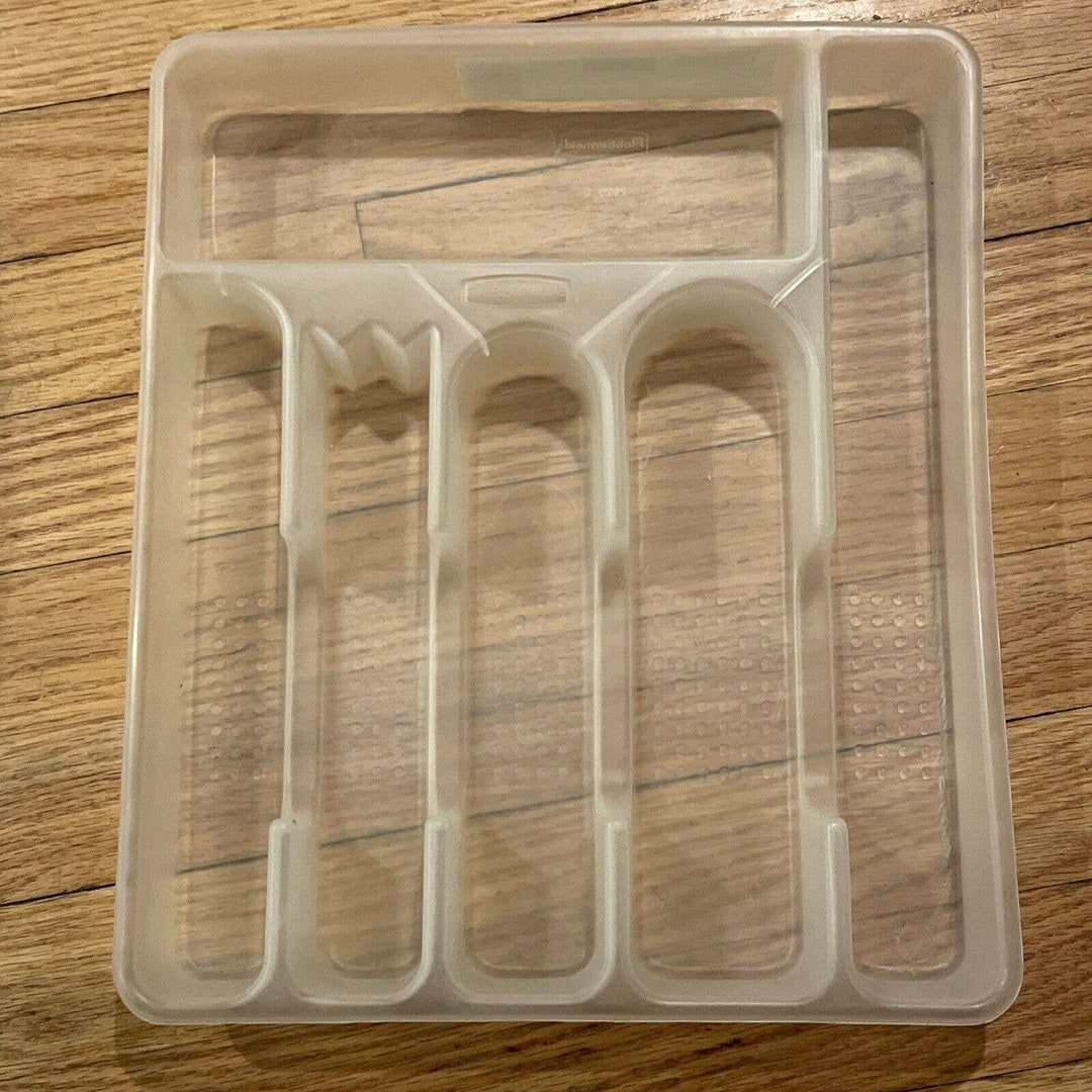 Rubbermaid White Cutlery Tray Clear Plastic Etsy