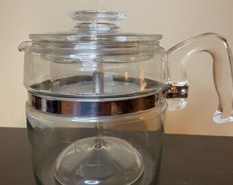 Pyrex Percolator Glass Flameware 6-Cup Coffee Pot Complete