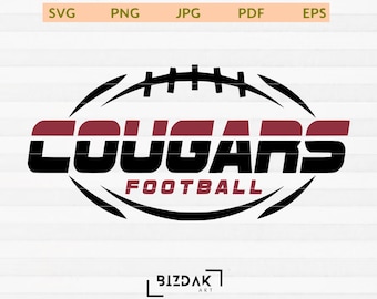 Cougars svg, Cougars Football SVG, Cougar svg, Football svg, Cougars Cheer svg, Cougars Vibes svg, Cougars Shirt, School Spirit svg