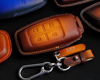 Key Fob Cover for Genesis 4 Buttons 2021 2022, Genesis GV70, GV80, G70, G80, G90, Initials embossing