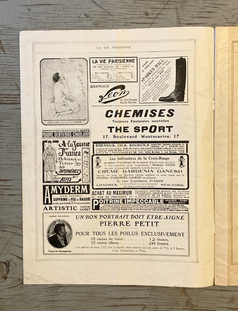 Revista Vintage La Vie Parisienne - Abril 1919 - 57 Annee, No. 16 imagen 2