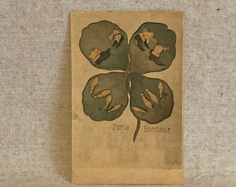 Vintage French Risqué Humored Postcard - ORIGINAL - Circa early 1900s - "Porte Bonheur"