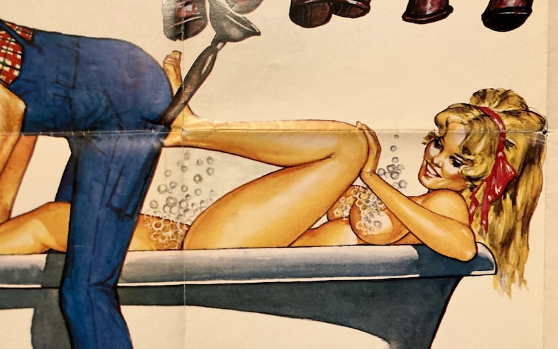 Adventures of a Plumber's Mate - Vintage Original Quad Film Poster image 2