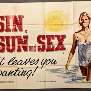 SIN, SUN and SEX -  Vintage Original Quad Film Poster
