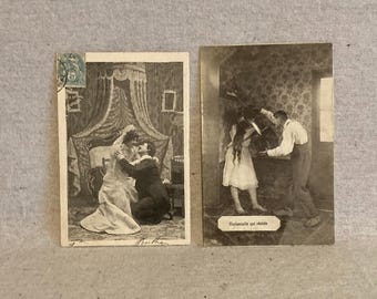 Vintage French Photo Postcard Set - ORIGINAL - Circa Early 1900s