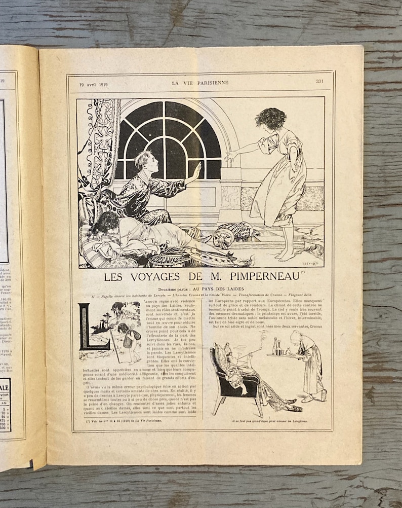 Revista Vintage La Vie Parisienne - Abril 1919 - 57 Annee, No. 16 imagen 3