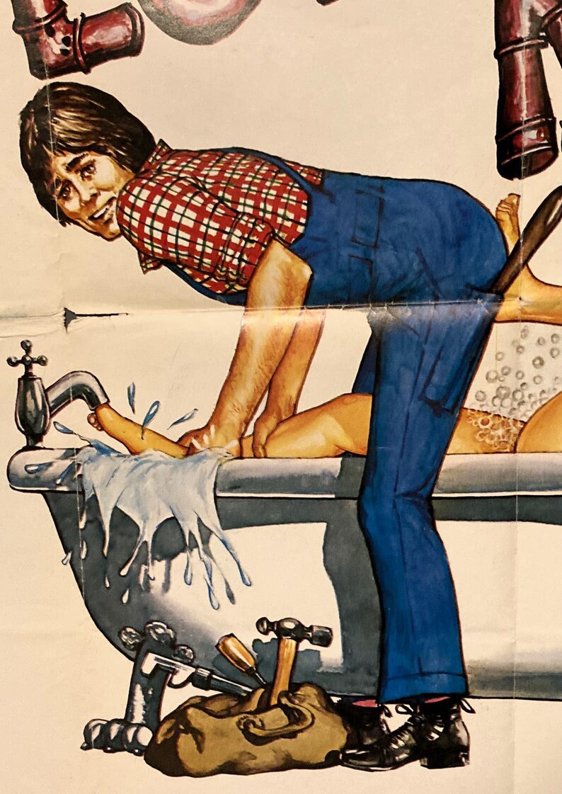 Adventures of a Plumber's Mate - Vintage Original Quad Film Poster image 5