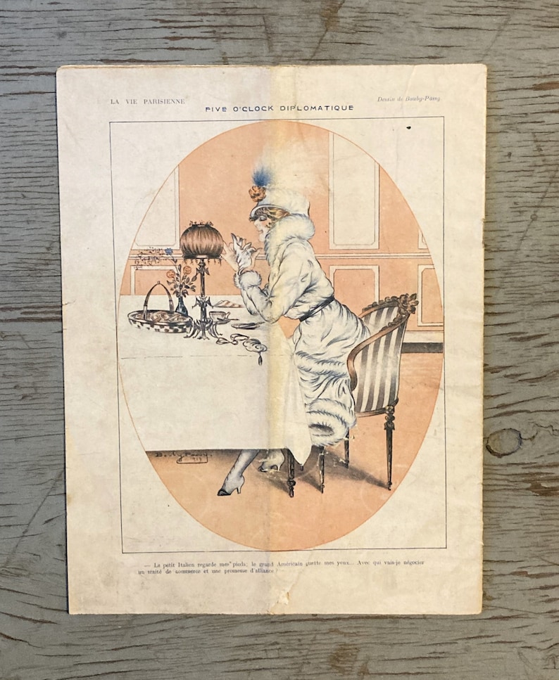 Revista Vintage La Vie Parisienne - Abril 1919 - 57 Annee, No. 16 imagen 4