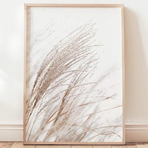 Decoração de parede boho, imagem da natureza gramas, imagens sala de estar bege, pôster natureza, dunas, Scandi, decoração de parede escandinava, decoração de parede hygge