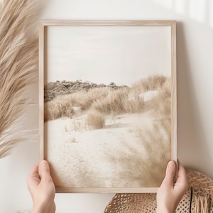 Quadro de parede boho bege para imprimir, pôster de sala de estar, quadro de praia nórdico, impressão de mar, decoração de parede, quadros de parede marítimos,
