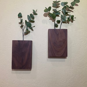 Walnut Wall Vase (set of 2)
