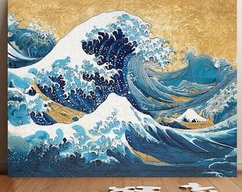 波のパズル 葛飾北斎の作品、海の風景（120～500ピース、厚紙製、対象