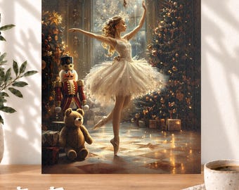 Enchanted Christmas Ballerina Puzzle - Festive Ballet Jigsaw - Perfect Gift for Nutcracker Lovers (110, 252, 520, 1014 piece)