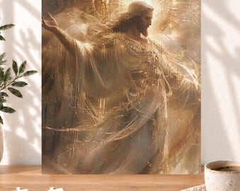 Resplendent Jesus Christ Puzzle - Divine Savior Embraced by Heavenly Light Jigsaw - Inspirational Jigsaw (110, 252, 520, 1014 piece)