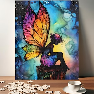 Chromatic Fairy Puzzle - Vibrant Eerie Jigsaw - Magical Woodland Scene - Relaxation Hobby - Fantasy Lovers - (110, 252, 520, 1014 piece)