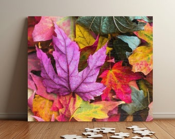 Autumn Leaves Puzzle - Vibrant Fall Colors Jigsaw - Perfect Gift for Nature and Leaf Lovers (110, 252, 520, 1014 piece)
