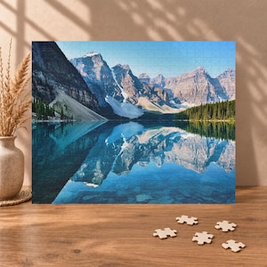 Majestic Moraine Lake Scenery Puzzle - Crystal Reflections Jigsaw - Gift for Nature Lovers and Travelers Lovers (110, 252, 520, 1014 piece)