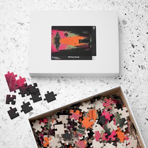 Retro UFO Cat Puzzle - Vintage Sci-Fi Alien Abduction Jigsaw - Fun Family Gift Activity - Mental Workout (110, 252, 520, 1014 piece) image 4