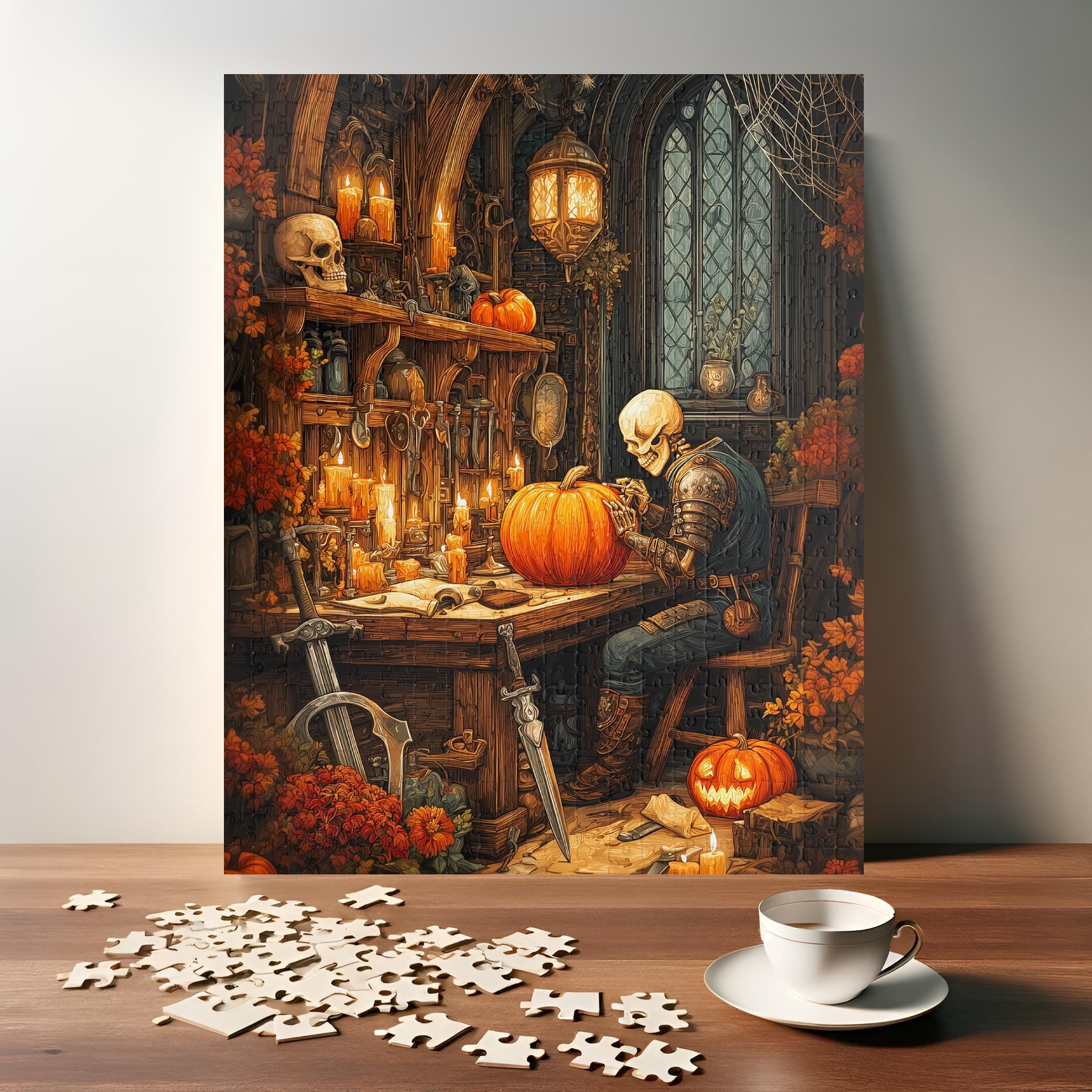 Halloween Mond Hexe Puzzle 1000 Teile – Fantasy Kunst Für Erwachsene, 50x70 Cm