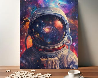 Rompecabezas de astronauta cósmico - Rompecabezas de aventura espacial - Regalo para amantes de la ciencia ficción y el espacio - Actividad de rompecabezas (110, 252, 520, 1014 piezas)