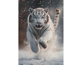 マジェスティックホワイトタイガーパズル - 激しいランニングシベリア