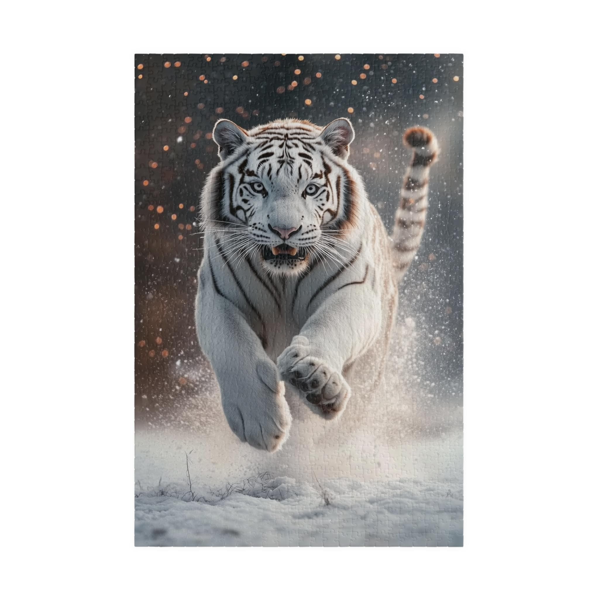 マジェスティックホワイトタイガーパズル - 激しいランニングシベリア