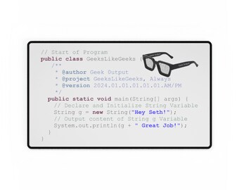 Great Job Gift to Coder by Employer, a Recognition that Boosts Employee Morale, Personalized on a Computer Desk Mat with a Few Lines of Code