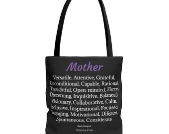 Tote Bag with Motivational Words for Mother, Best Tote Bag Gift for Mom's Everyday Travel, Tote Carryall for Mom's Errands