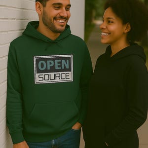 Application Developer Stylish Unisex College Hoodie, Open Source Themed Hoodie for Tech Enthusiasts, College Hoodie for Geeks and App Nerds