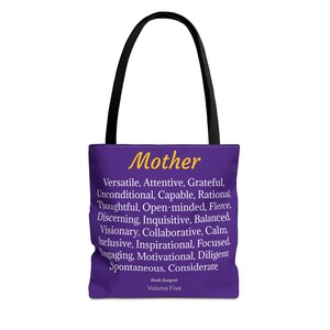 Purple Tote Bag with Motivational Statement for Mother, Unique Tote Bag Gift for Mama&#39;s Everyday To Dos, Tote Carryall for Mom&#39;s Chores