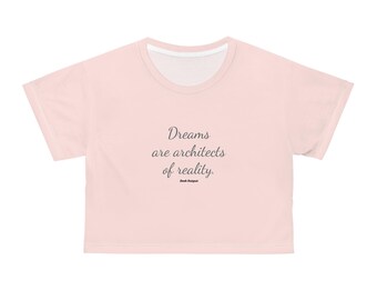 Architects of Reality on Misty Rose Colorized Crop Tee with Motivational Statement, Inspiring Crop T-Shirt for Visionaries and Dreamers