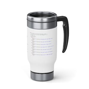 Exprese amor y admiración a un ingeniero de software, taza de viaje de acero inoxidable de 14 oz con asa, taza de acompañamiento para gurú tecnológico