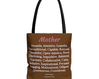 Tote Bag with Heartwarming Sayings for Mother, Best Tote Bag Gift for Mom's Everyday Travel, Tote Carryall for Mom's Errands