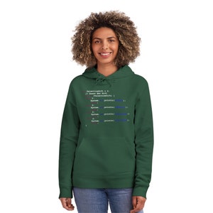 Peut inclure: Un sweat à capuche vert avec un extrait de code imprimé sur le devant. L'extrait de code se lit comme suit : "ValentineGift = 2; // Guess Her Gift (ValentineGift) { 1: System.out.println("Roses"); 2: System.out.println("Chocolate"); 3: System.out.println("Jewelry"); 4: System.out.println("Love Notes"); }"