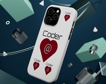 iPhone 14 Pro Hülle, Coder at Heart Themed, Software Engineer iPhone Hülle, herzliche iPhone 14 Hülle für App-Entwickler, die ihre Handys lieben