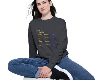 Love and Happiness Coded on a Unisex Drop Shoulder Sweatshirt, a Binary Love Where Fashion Meets Function for Tech Divas and Software Nerds