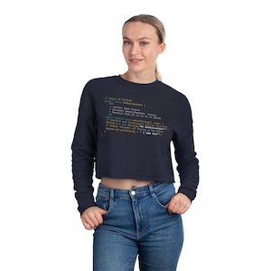 Be Affectionate, I See You Themed Women's Cropped Sweatshirt, Awesome Sweatshirt for Women in Tech, Gift for Developers, IT Wizards or Geeks