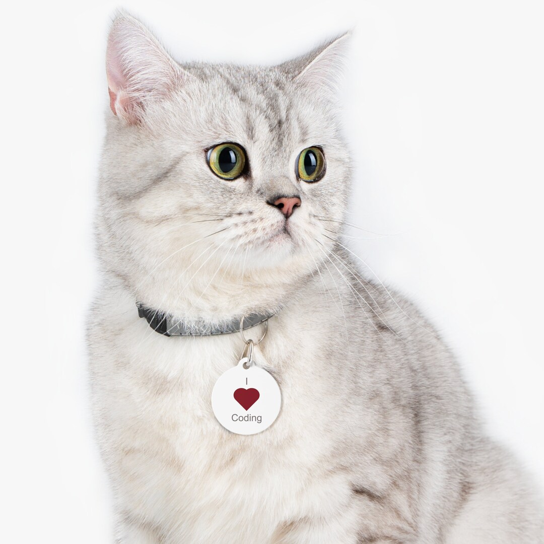 I Love Coding and Troubleshooting Pet Tag for Cats, Collar Tag for Your ...