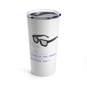 Thank You Stainless Steel Tumbler, Gift for Developers or Programmers, Express Appreciation with Code Snippet Infused 20oz Beverage Mug