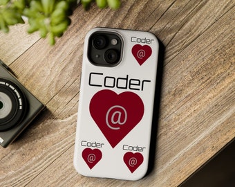 Coque pour iPhone 15, Coder at Heart, Coque de téléphone pour ingénieur logiciel, Coque iPhone 15 sincère conçue pour les développeurs qui aiment leurs téléphones