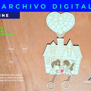 PORTA LLAVERO UP, vector archivo digital para corte laser zdjęcie 1