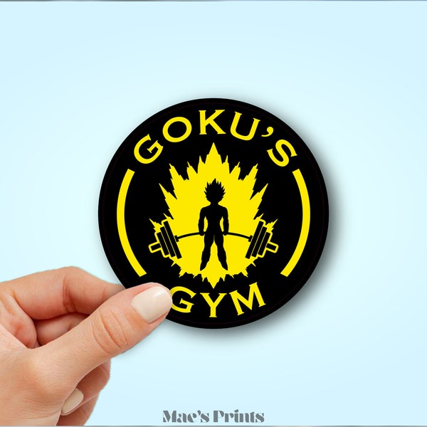 29 Golds Gym Goku Anime Water Bottle Sticker Workout Weightlifting Fitness Powerlifting Sticker Gym Sticker CrossFit Barbell Laptop Sticker