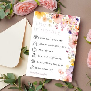 Wildflower Wedding Itinerary Template: Welcome Bag Note (Digital Download)