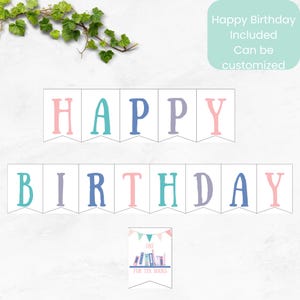 One for the Books First Birthday Banner Pastel Book Theme Birthday Party Decor Library Book Party Banner Customizable 1st Birthday LF026