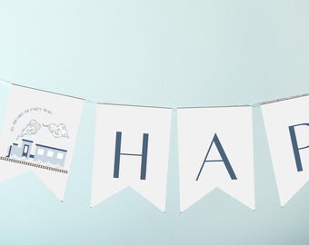 Chugga Chugga Choo Choo Two Train Birthday Banner All Aboard Party Train 2nd Birthday Birthday Banner Train Theme 2nd Birthday LF010