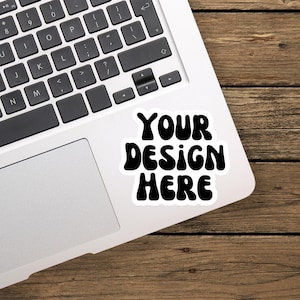 Sticker Mockup Bundle 50 Sticker Mockups, Drag & Drop Canva Templates, POD Sticker Mockups, Laptop Phone Packaging Mockups Backgrounds image 2