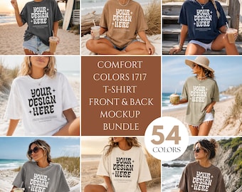 Comfort Colors 1717 Mockup Bundle, 54 Shirt Colors, T Shirt Mockups, Beach Lifestyle Mockups, Summer, Canva  Etsy Seller Bundle Printify